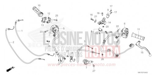 LEVIER DE GUIDON/COMMUTATEUR/CABLE (CB650RA/CB650RAC) CB650RAR de 2025